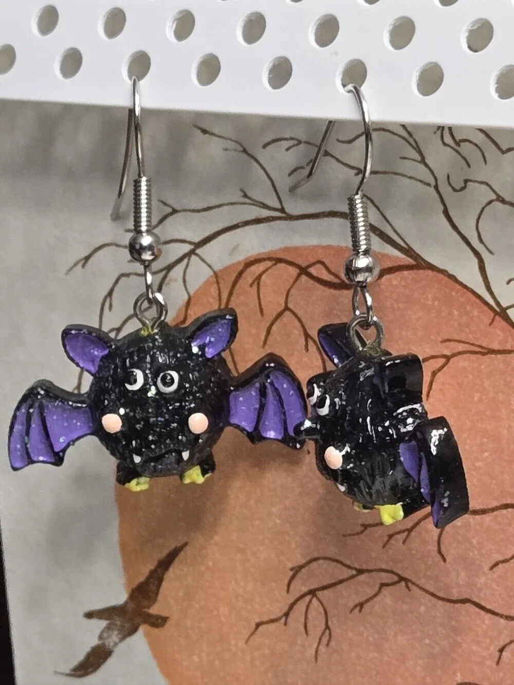earrings playful black